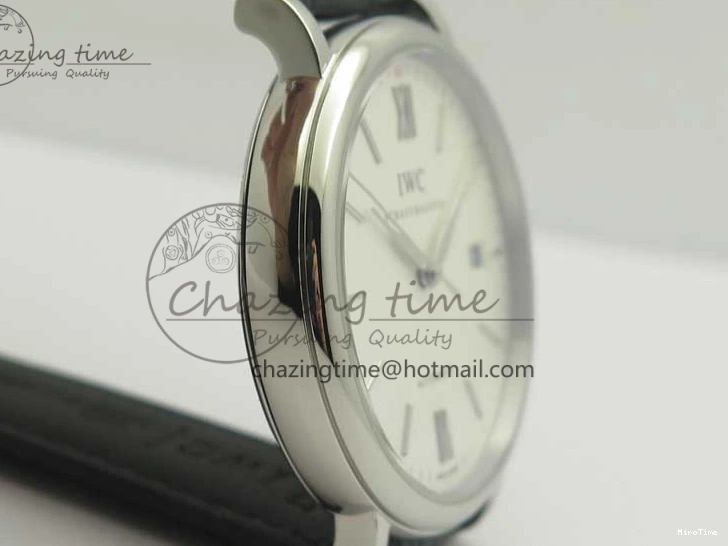 MIROTIME 0812 Portofino Automatic SS MKF 1:1 Best Edition White Dial On Black Leather Strap MIYOTA 9015 V Original 7204